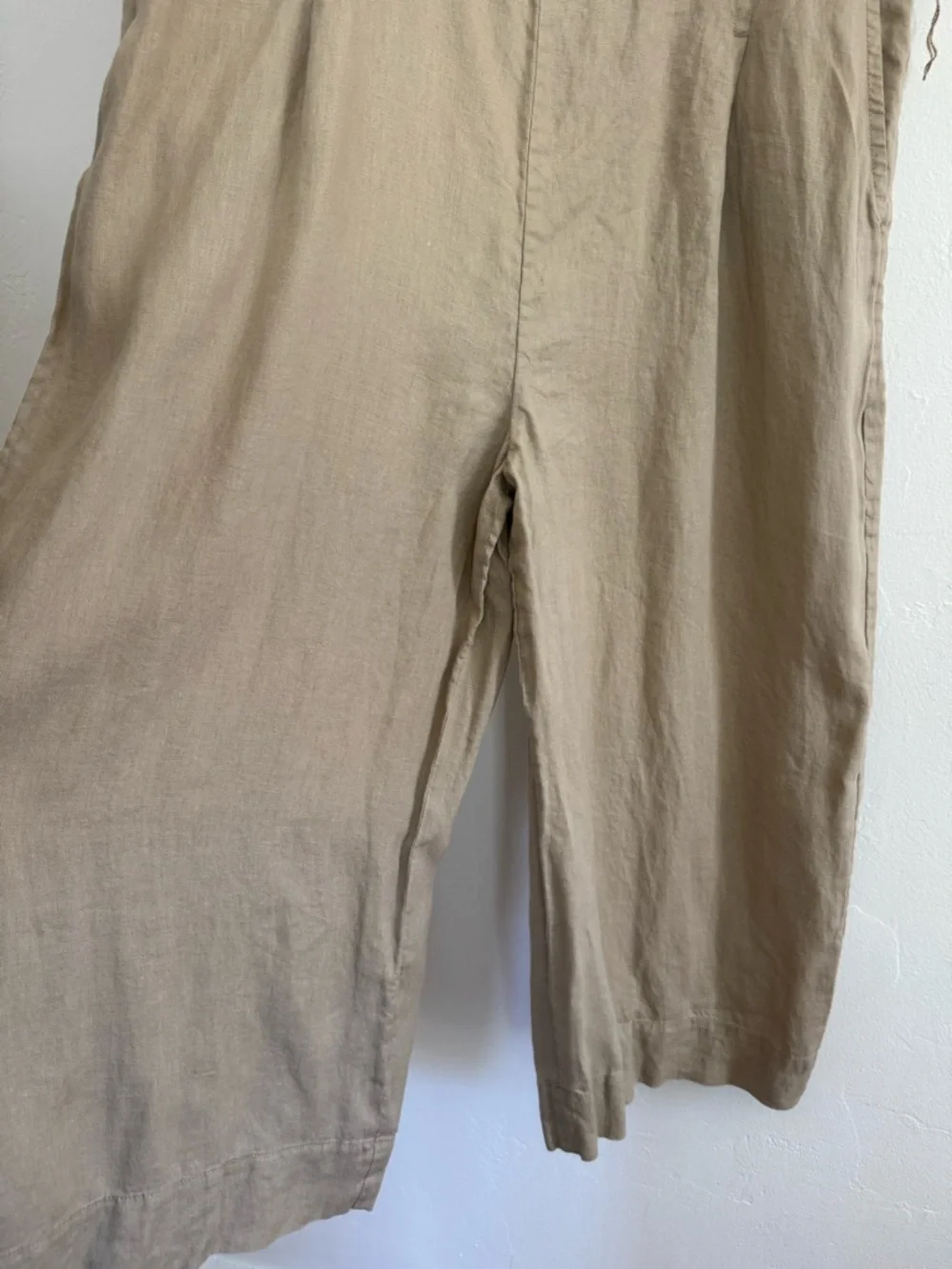 Everlane The Wrap Jumpsuit in European Flax Linen Coastal Wide Leg *NO BELT*